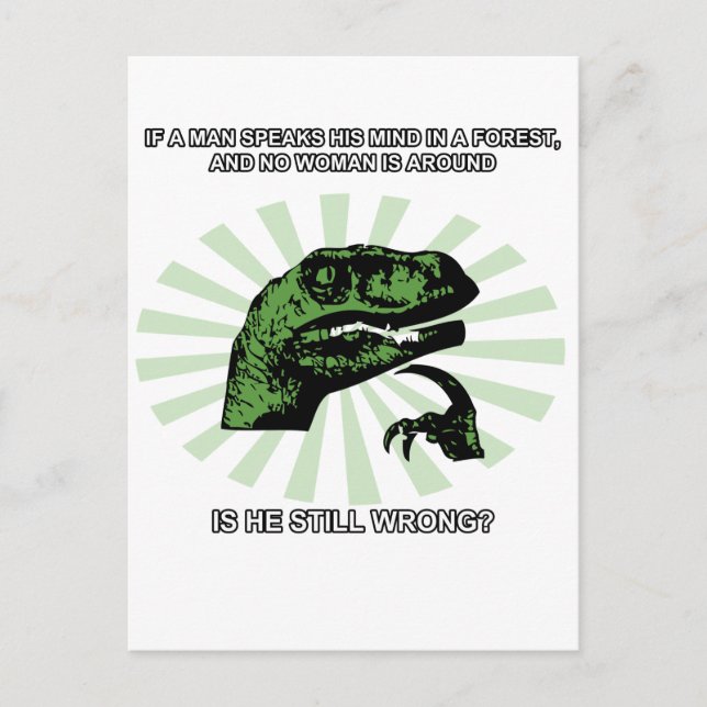 Postal Philosoraptor Hombres y Mujeres (Anverso)
