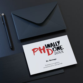 Postal Phinally done - Funny PHD Graduation Quote Design