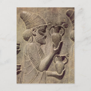 Postal Phoenician carrying two offering, detail relief