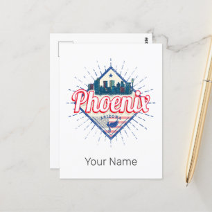 Postal Phoenix Arizona Estados Unidos Skyline Vintage Est