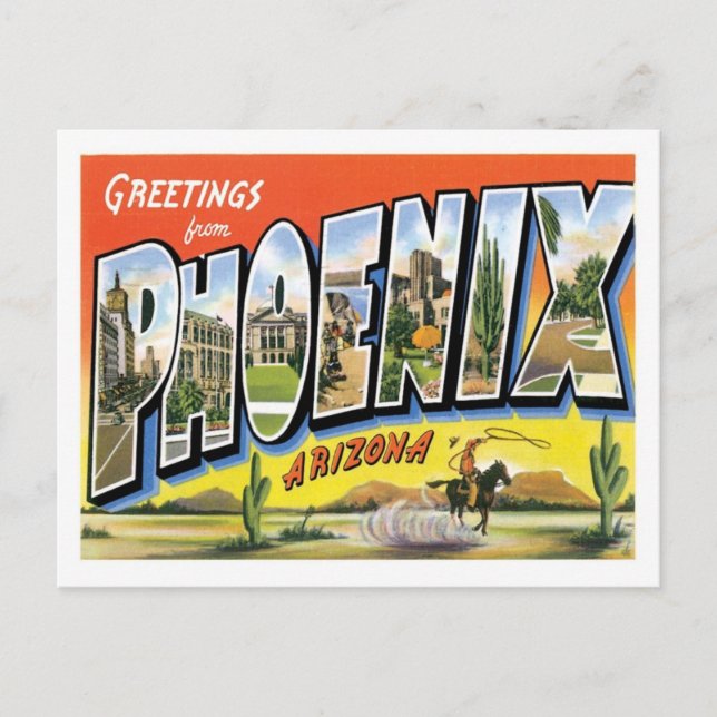 Postal Phoenix Arizona Saludos desde la ciudad de Estados (Anverso)