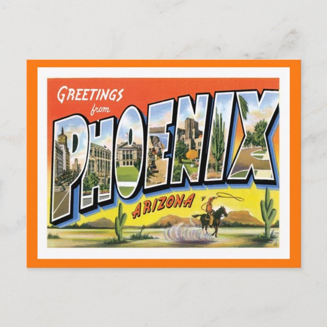 Postal Phoenix Arizona Saludos desde la ciudad de Estados (Anverso)