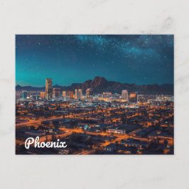 Postal Phoenix Arizona Skyline Night Sky