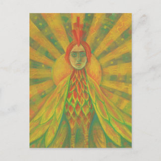 Postal Phoenix Sun Bird Goddess Fantasy Surrealismo