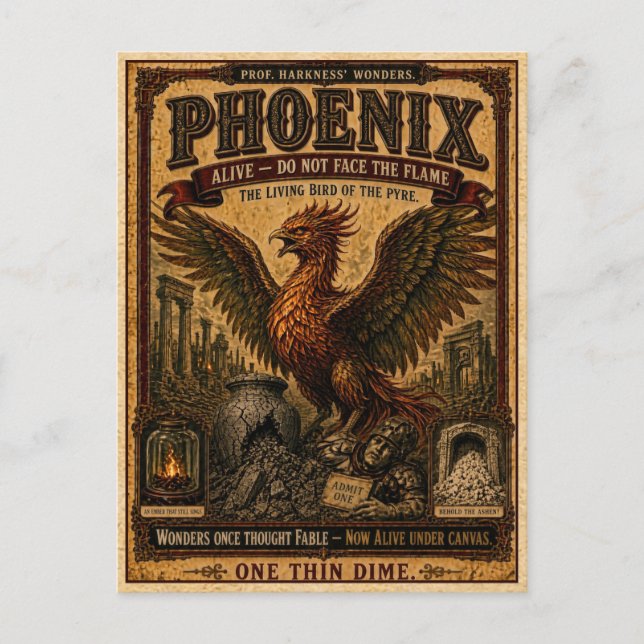 Postal Phoenix, Vintage Circus Monster (Anverso)