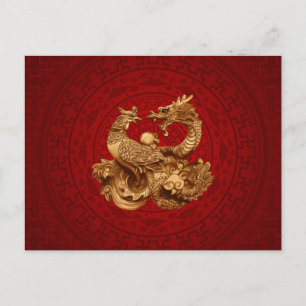 Postal Phoenix y Dragon - en rojo