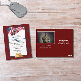 Postal Photo Military Retirement Invitation Gold Crest