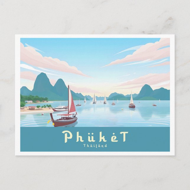 Postal Phuket Thailand Pastel Travel (Anverso)