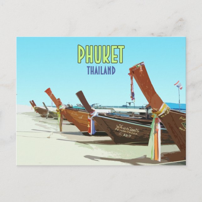 Postal Phuket Thailand Tropical Beach Vintage (Anverso)