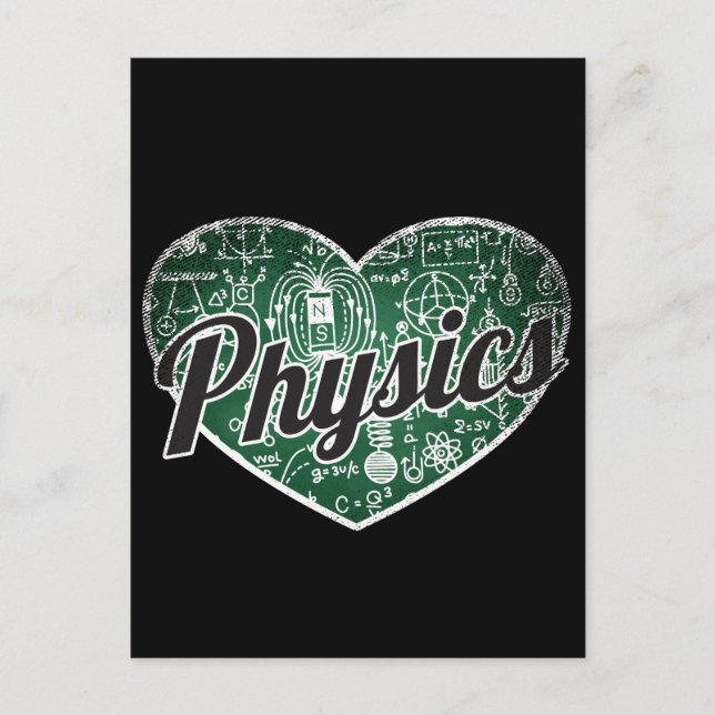 Postal Physics Retro Heart Blackboard Love (Anverso)