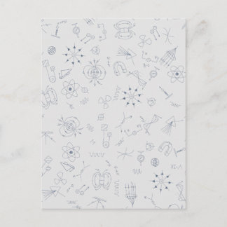 Postal Physics scientific symbols pattern Postcard