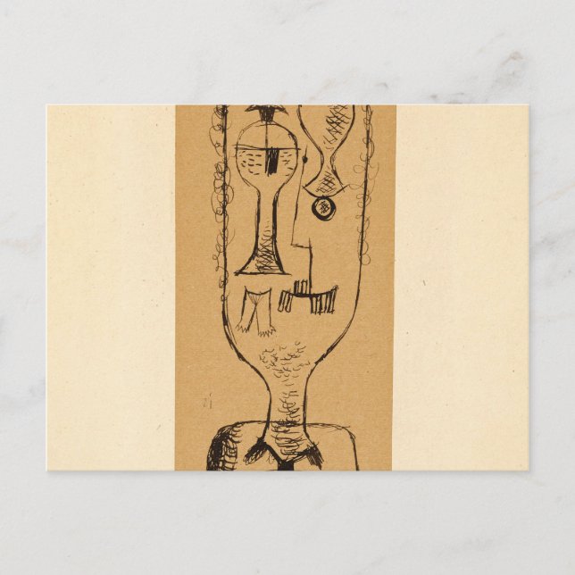 Postal Physiognomic Riddle, 1921 por Paul Klee (Anverso)