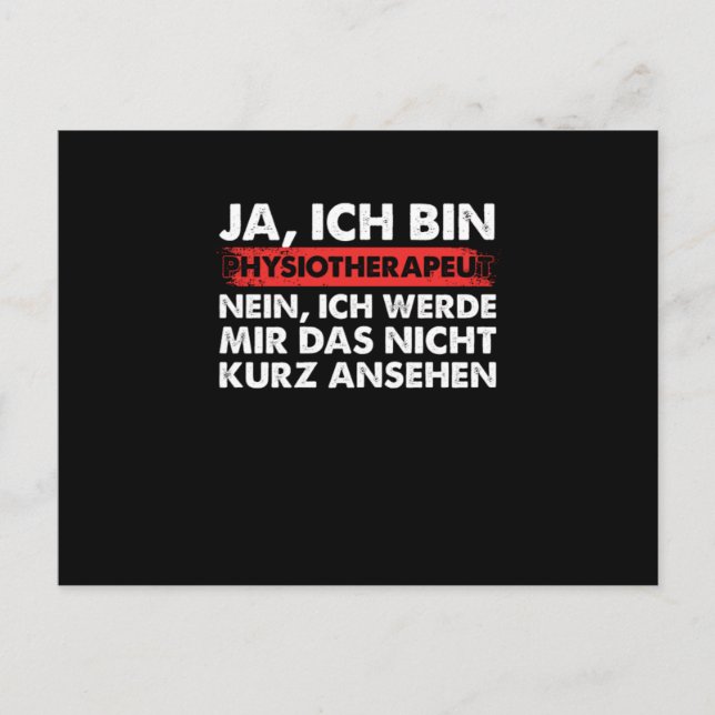 Postal Physiotherapeut Arzt Medizin Physiotherapie Therap (Anverso)