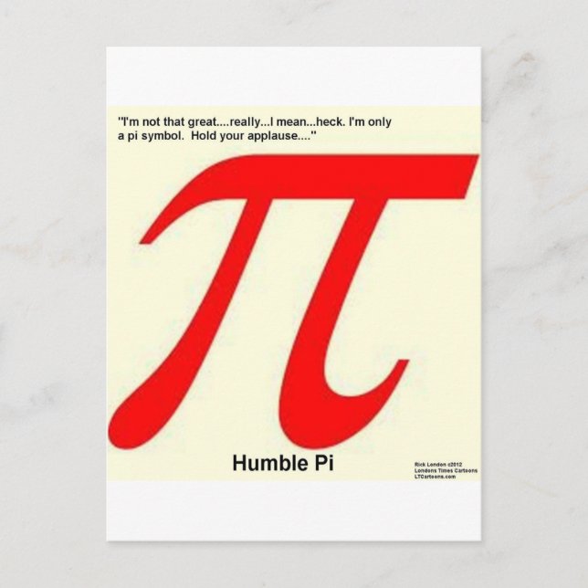 Postal Pi Cuadrado Humilde Divertido (Anverso)