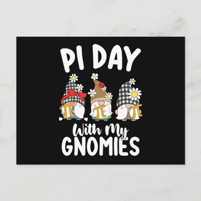 Postal Pi Day Con Mis Gnomies Divertidas Matemáticas (Anverso)