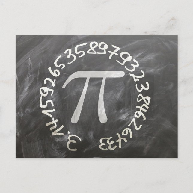Postal Pi Day PiDay Chalkboard Education (Anverso)