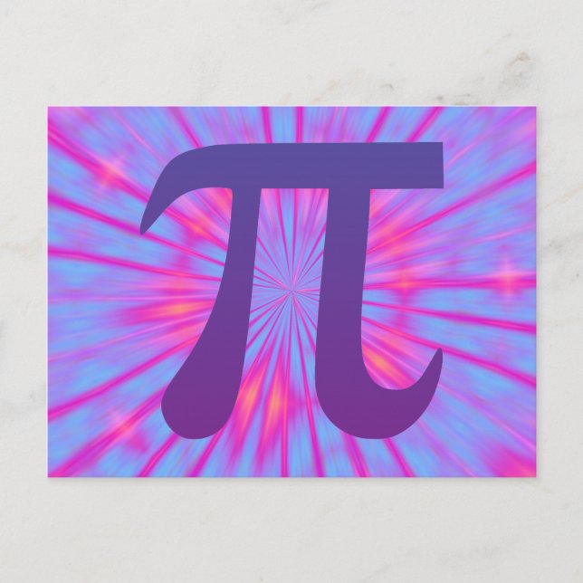 Postal Pi en Púrpura (Anverso)