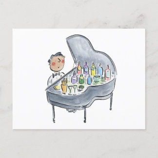 Postal Pianista de cócteles