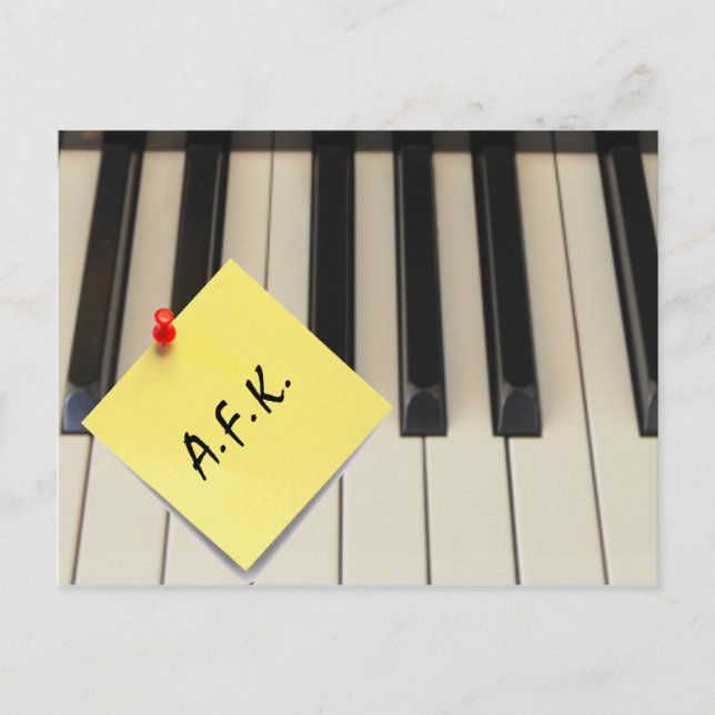 Postal Piano A.F.K. (Lejos del teclado) (Anverso)