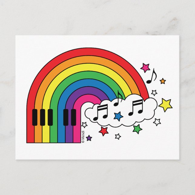 Postal Piano arcoiris (Anverso)