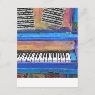 Postal Piano colorido