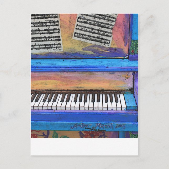Postal Piano colorido (Anverso)