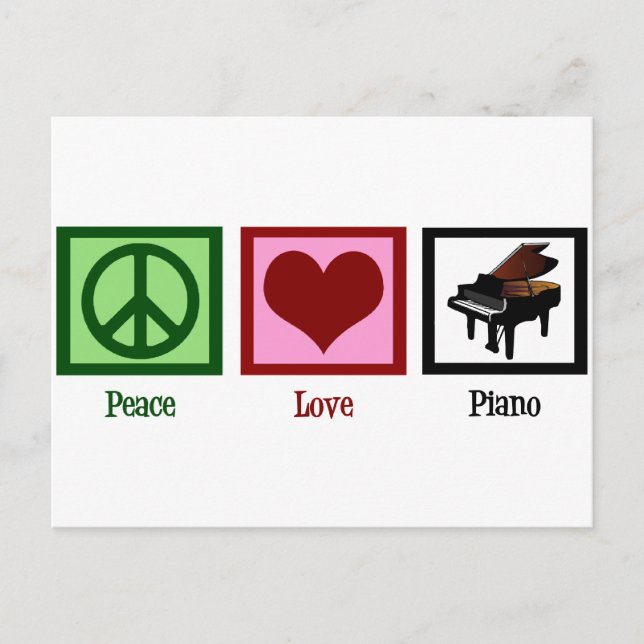 Postal Piano de amor por la paz (Anverso)