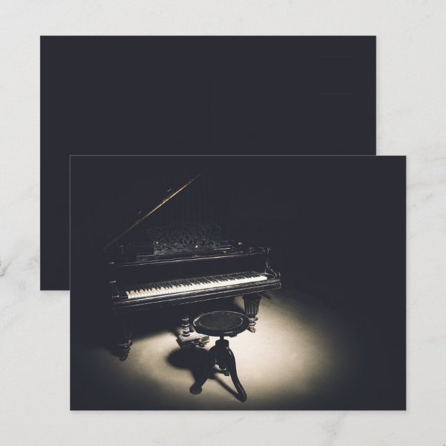 Postal piano de cola viejo (Anverso / Reverso)