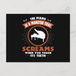 Postal Piano - El Piano Es Un Monstruo Con Dientes