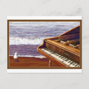 Postal Piano en una playa