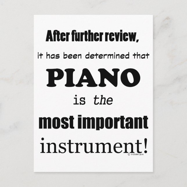 Postal Piano Instrumento más importante (Anverso)