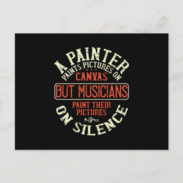 Postal Piano: los músicos pintan cuadros (Anverso)