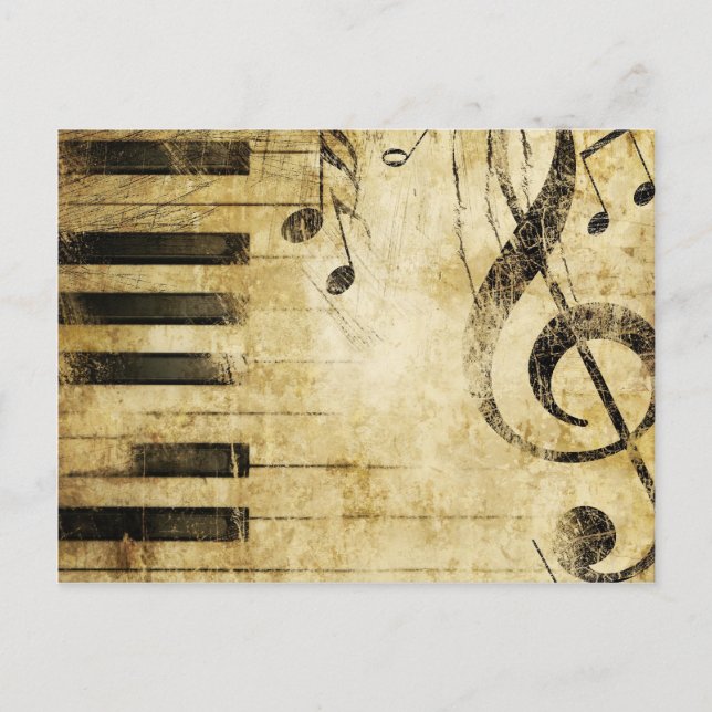 Postal Piano Music Notes (Anverso)