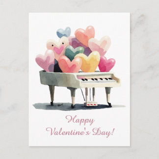 Postal Piano of Love Hearts