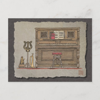 Postal Piano vertical viejo