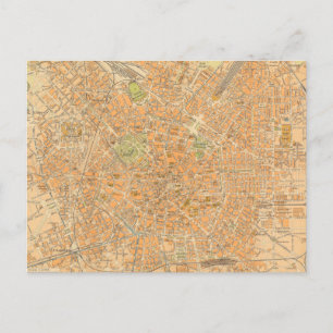 Postal Pianta di Milano - Mapa de Milán, Italia