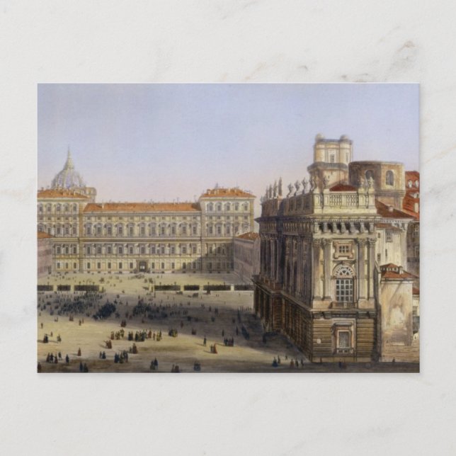 Postal Piazza Castello, Turin, engraved by F. Citterio (c (Anverso)