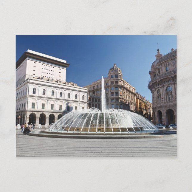 Postal Piazza de Ferrari, Génova (Anverso)