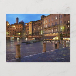 Postal Piazza Del Campo al atardecer, Siena.