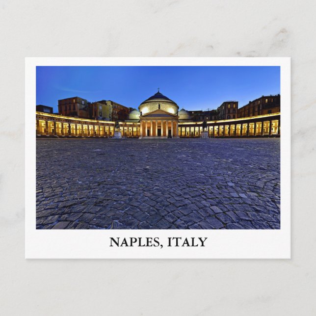 Postal Piazza del Plebiscito en Nápoles, Italia (Anverso)