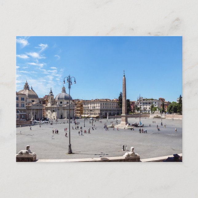 Postal Piazza del Popolo - Roma, Italia (Anverso)