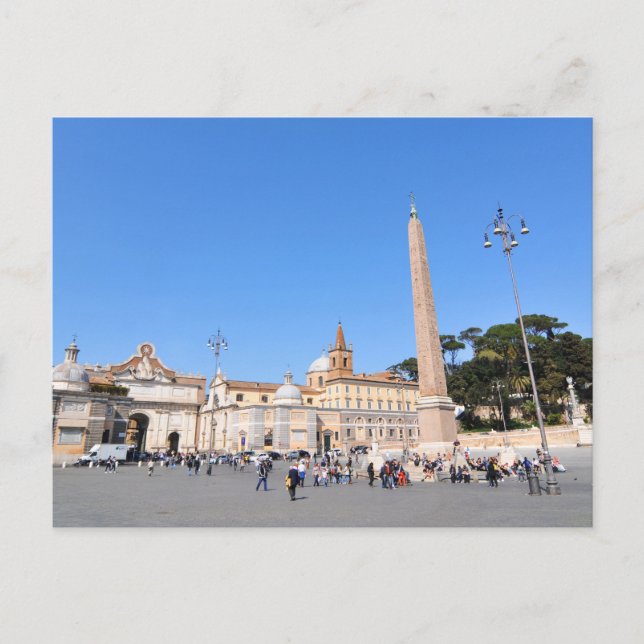 Postal Piazza del Popolo, Roma, Italia (Anverso)