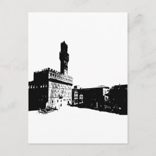 Postal Piazza della Signoria en Florencia, Italia central