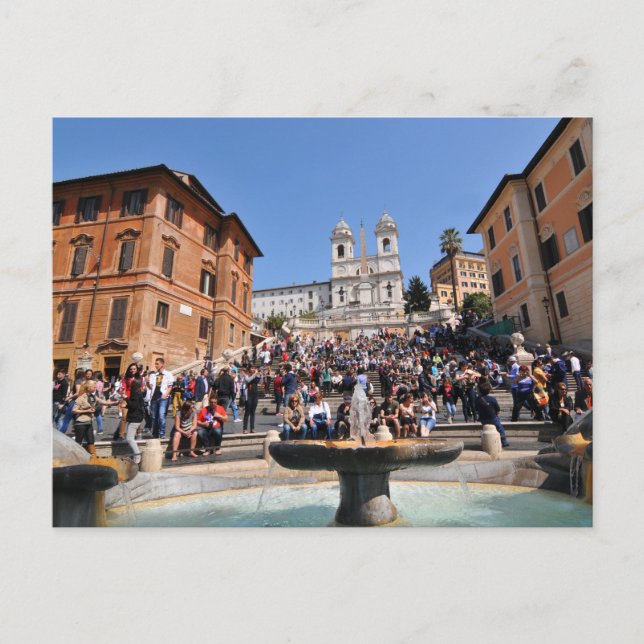 Postal Piazza di Spagna, Roma, Italia (Anverso)