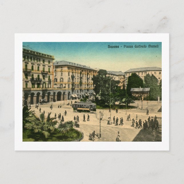Postal Piazza Goffredo Mameli, Savona, Italia (Anverso)