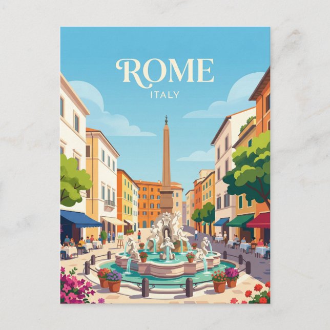 Postal Piazza Navona Italia (Anverso)