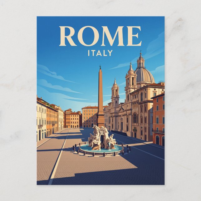 Postal Piazza Navona Italia (Anverso)