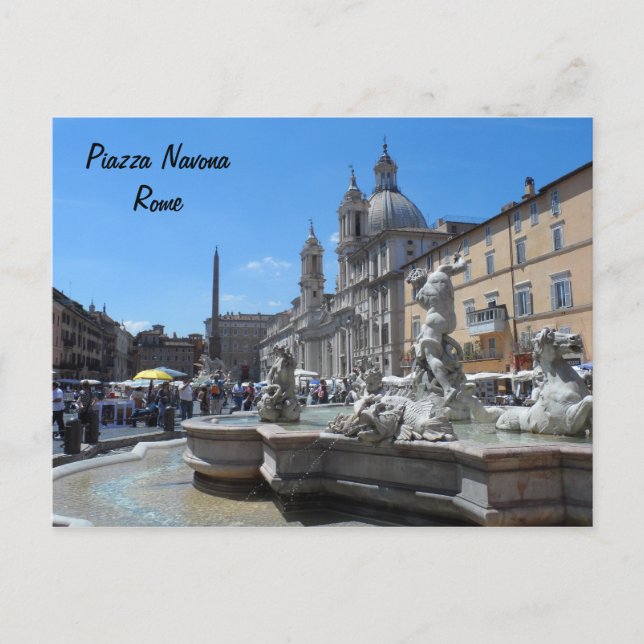 Postal Piazza Navona - Roma, Italia (Anverso)
