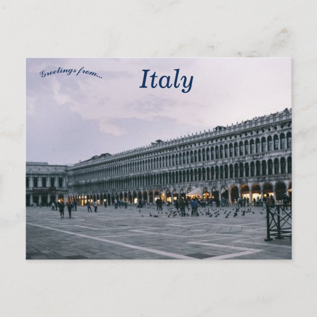 Postal Piazza San Marco o Plaza San Marcos Venecia Italia (Anverso)