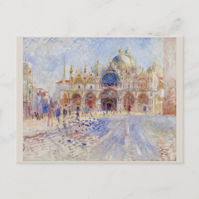 Postal Piazza San Marco Venecia por Pierre-Auguste Renoir (Anverso)